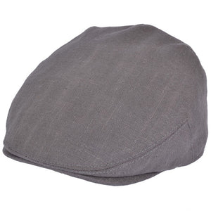 Linen Flat Cap Grey