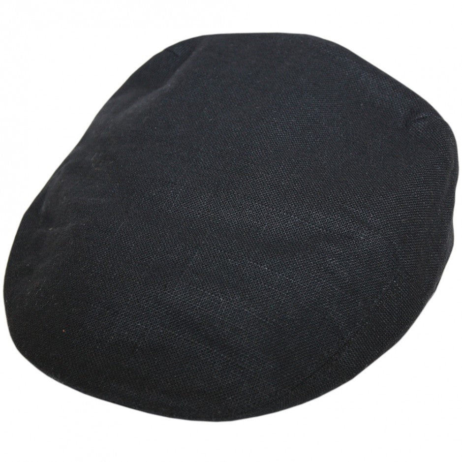 Linen Flat Cap Black