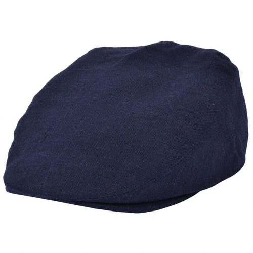 Linen Flat Cap Navy