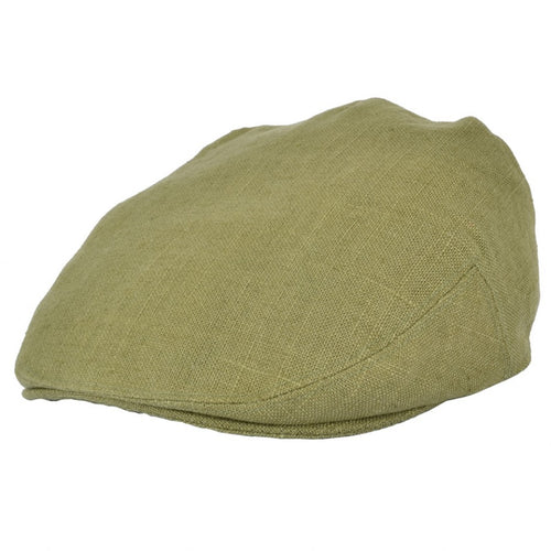 Linen Flat Cap Olive